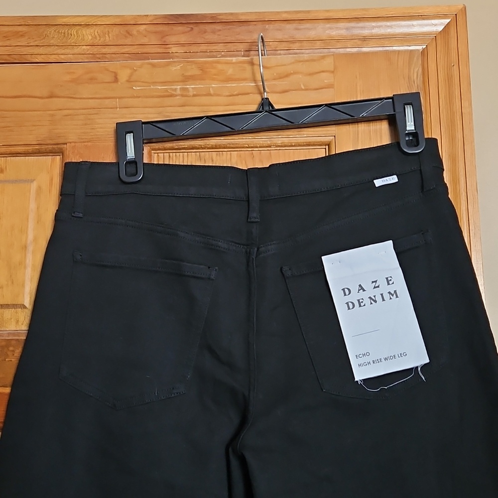 DAZE Denim Echo High-Rise Wide Leg Black Jeans-NWT - Picture 8 of 13